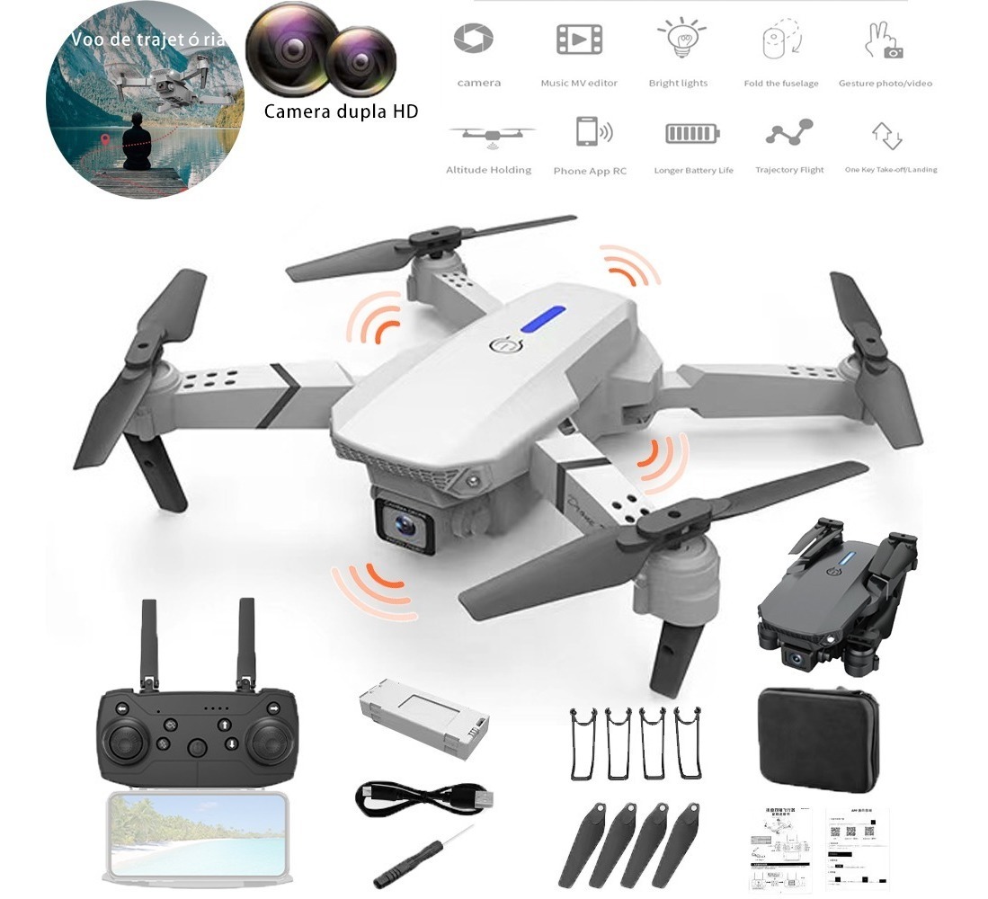 Drone Profissional E88 Pro 2.4ghz Com Câmera Hd E 1 Bateria - Imagem 10
