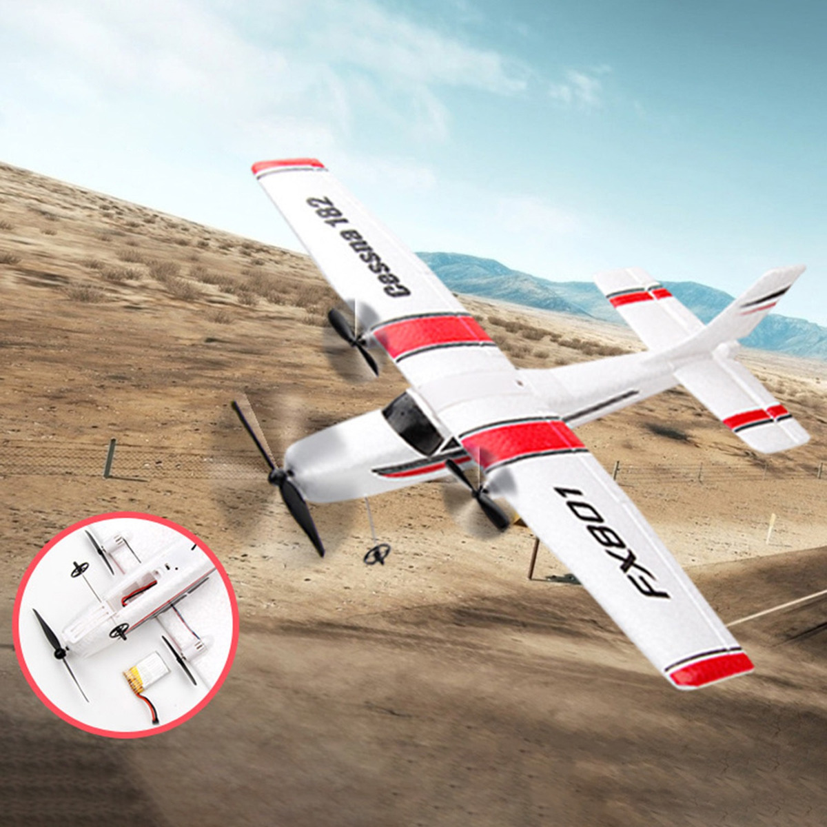 Avião De Controle Remoto De Asa Fixa 2.4g 2ch Rc Glider - Imagem 3