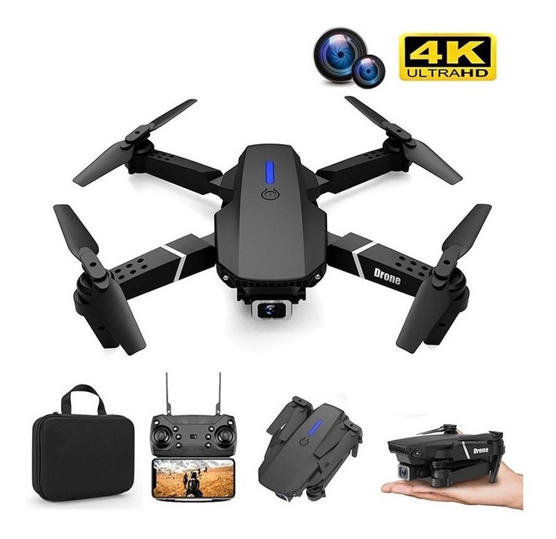 E88 Rc Drone 4k Quadcóptero Dobrável Com Câmera Dupla