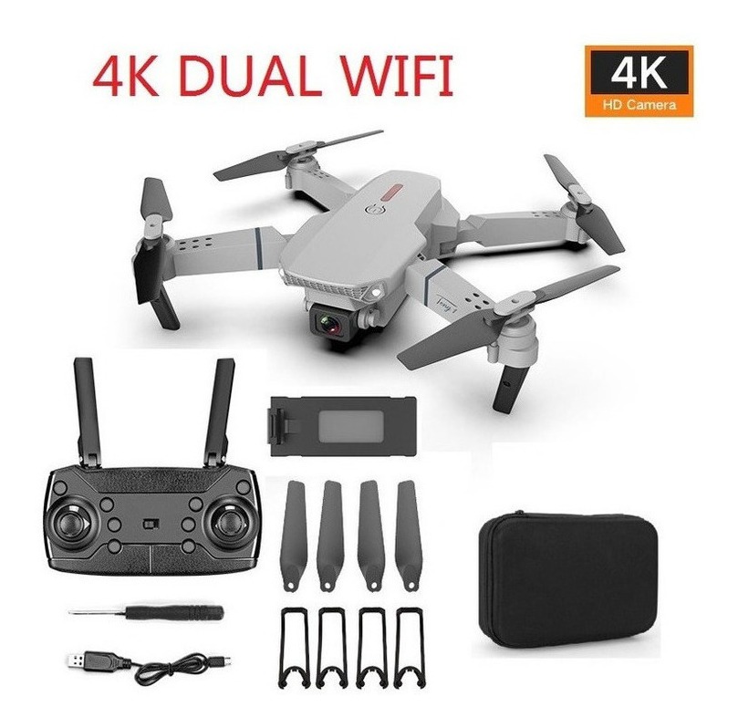 E88 4k Dual Camera Mini Drone De Controle Remoto Dobrável