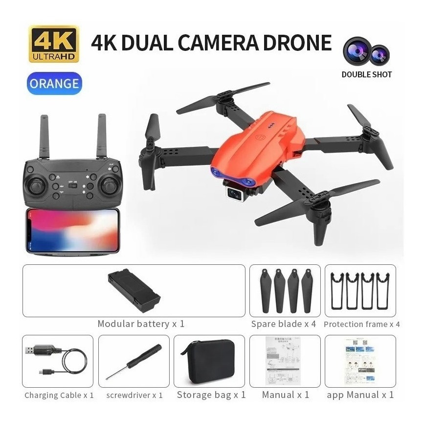 Câmera Profissional Do Zangão K3 4k Wifi Fpv+2 Baterias - Imagem 9