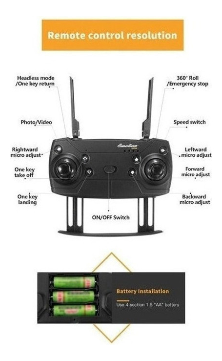 Câmera Drone E58 Portátil De Alta Definição 4k Com 2 Bateria - Imagem 5