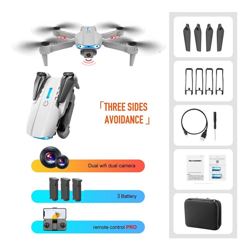 Drone Profissional E99 Pro 2.4ghz Com Câmera Hd E 3 Bateria - Imagem 22