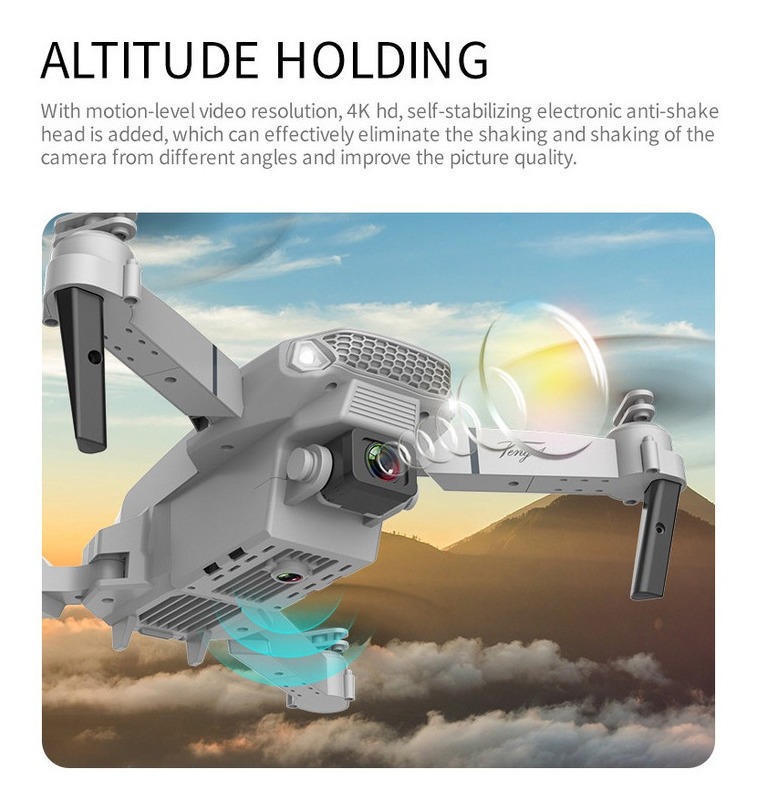 E88 4k Dual Camera Mini Drone De Controle Remoto Dobrável - Imagem 4