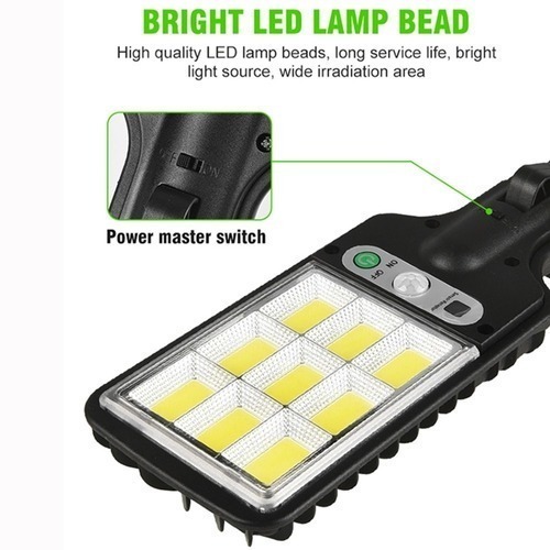 2pcs Luz De Rua Holofotes Solares Ao Ar Livre 200 Watts De L - Imagem 3