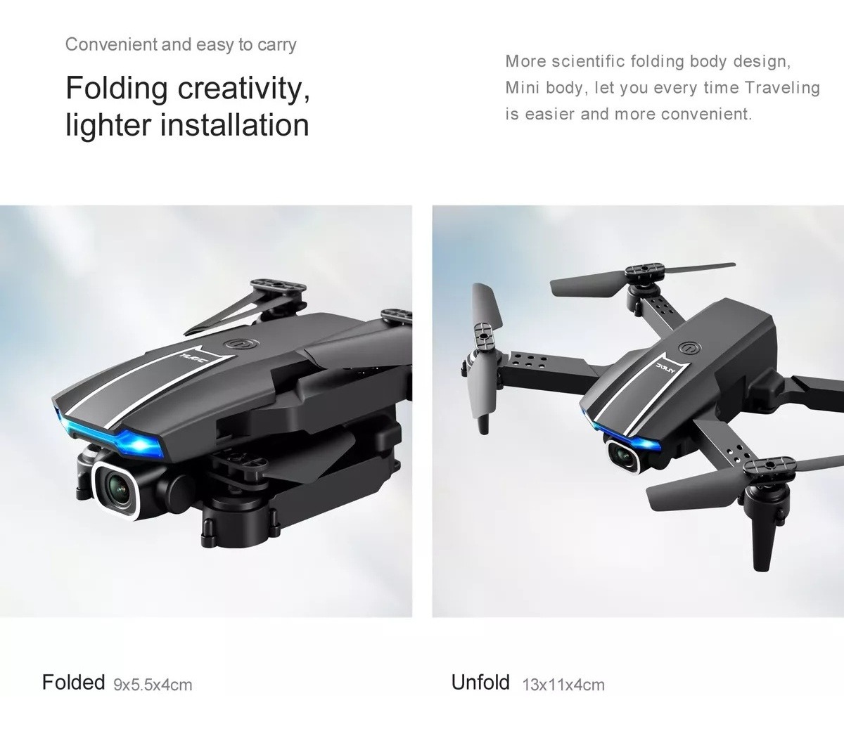 Mini Drone Com Câmera Dupla De Controle Remotoaltitude Hold - Imagem 6