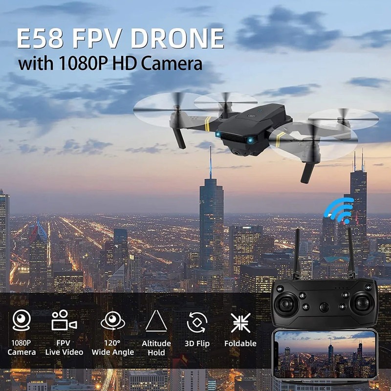 Drone E58 Com Câmera Dupla Hd+ 3 Baterias - Imagem 8