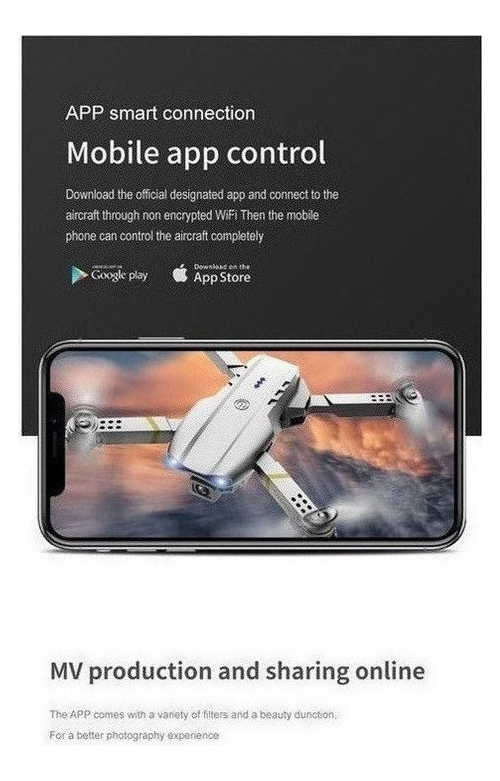 Câmera 4k Mini Drone E99 Pro Professional Com 2 Baterias - Imagem 7
