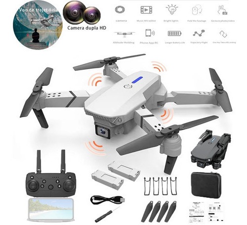 Drone Profissional E88 Pro 2.4ghz Com Câmera Hd E 2 Bateria - Imagem 10