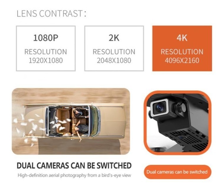 4k Ultra Hd Câmera Única Mini Drones 2 Baterias Drone - Imagem 5