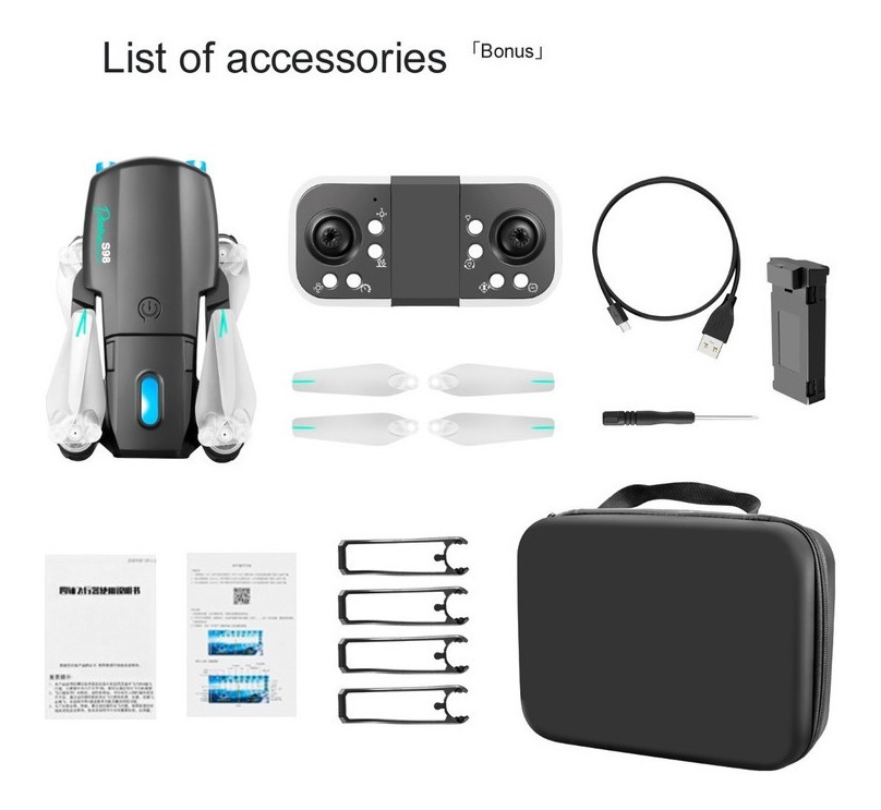 Mini Drone S98 Novo Rc 4k Hd Barato Com Câmera Dupla Com Led - Imagem 10