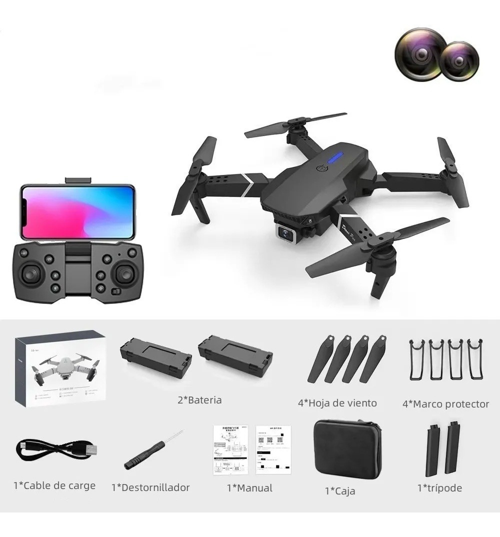 E88 4k Drones 1080p Hd Câmera Rc Quadcopter Com 2 Baterias
