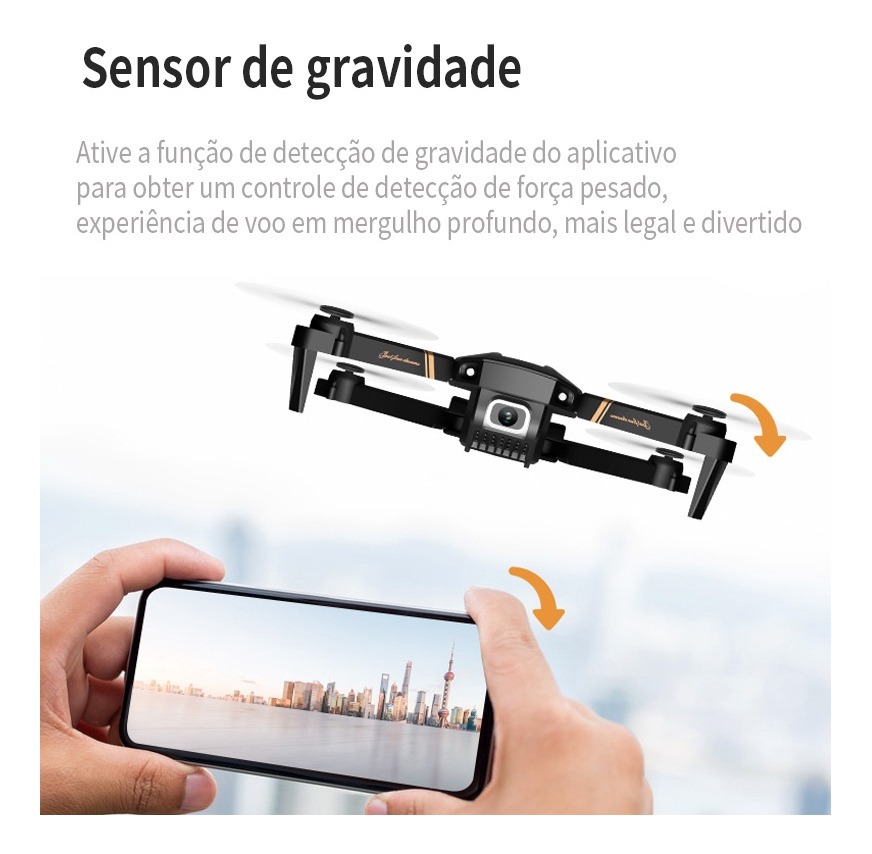 Drone Sem Câmera Rc V4s Wifi Fpv Preto - Imagem 8