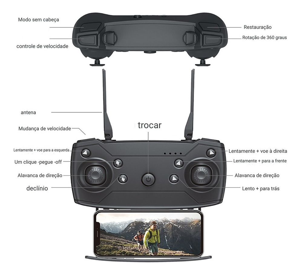Drone E88 Pro Com Câmera Aérea Hd Profissional E 3 Baterias - Imagem 13