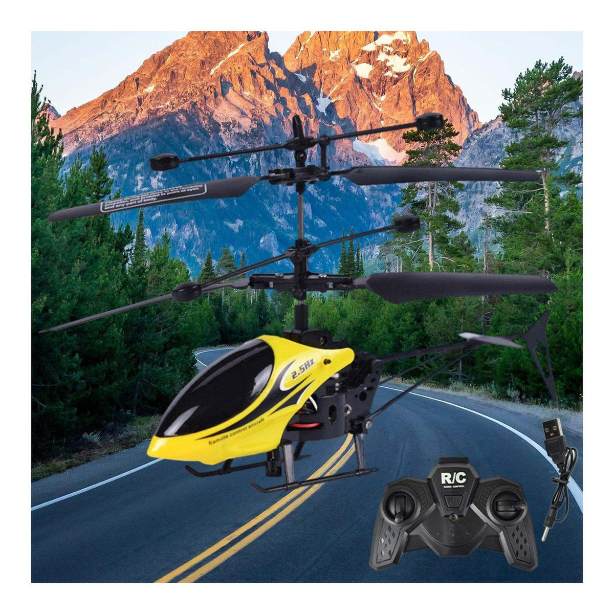 Brinquedo Ao Ar Livre Modelo De Drone Rc Presentes Amarelo - Imagem 3