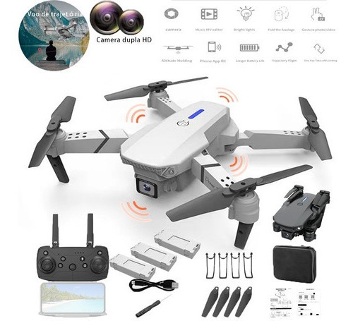 Drone Profissional E88 Pro 2.4ghz Com Câmera Hd E 3 Bateria - Imagem 10