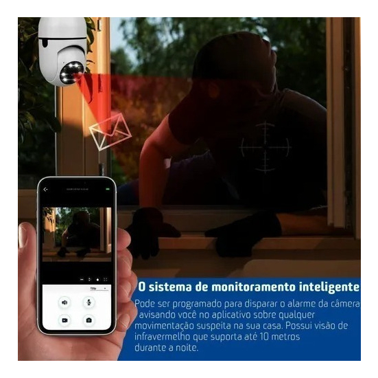 Lazhu Câmera Lampada Espia Câmera Intelbras Câmera Wifi - Imagem 3