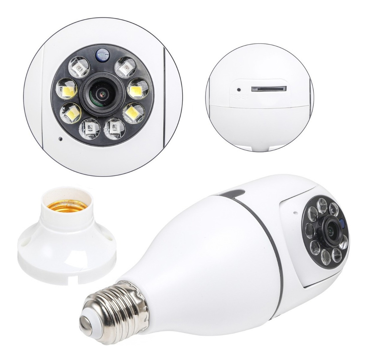 Câmera Ip Segurança Lâmpada Yoosee Panorâmica Wifi1080 Espiã - Imagem 5