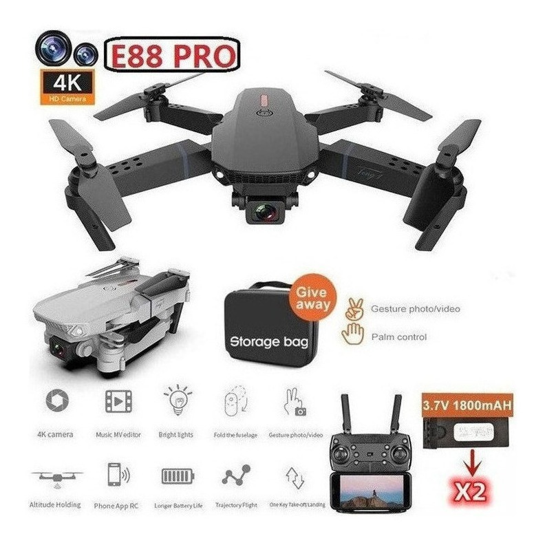 Câmera Drone E88 Portátil De Alta Definição 4k Com 2 Bateria - Imagem 11