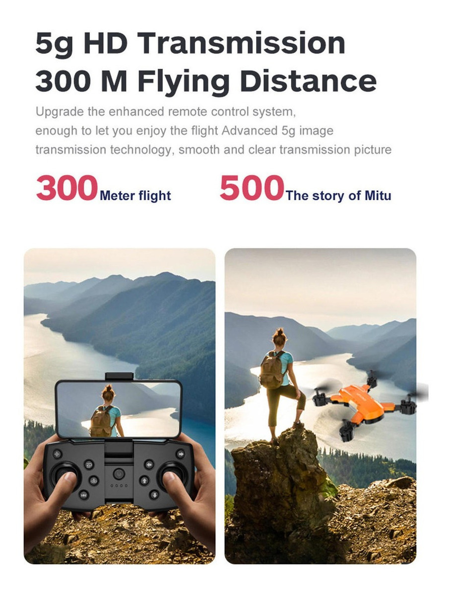 Helicóptero Dobrável Com 3 Modos De 4k Preto Simples - Imagem 8