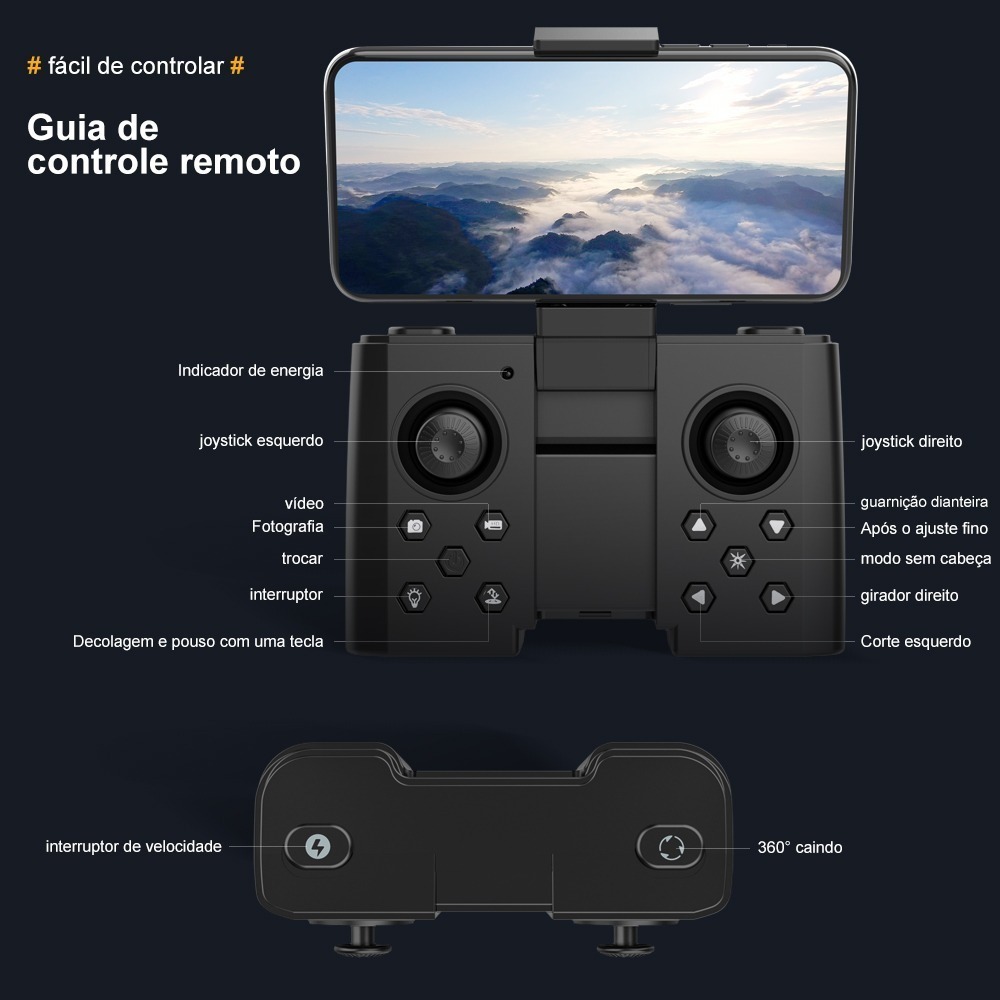 Mini Drones Infantil Quadcopter Dobrável Uav Barato Camera - Imagem 13