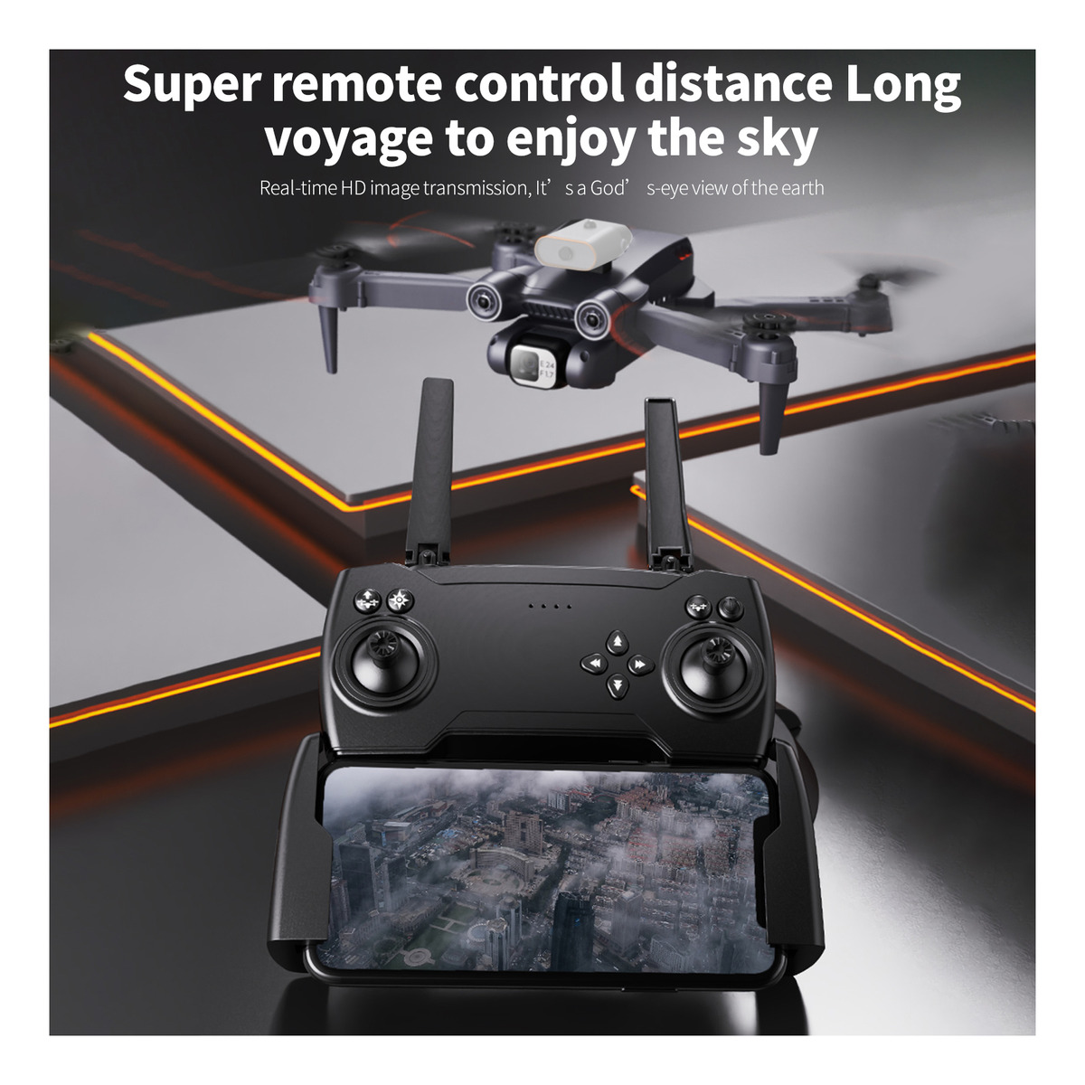 Drone Rc Com Câmera 4k Dual Rc Quadcopter Esc 360 Graus - Imagem 2