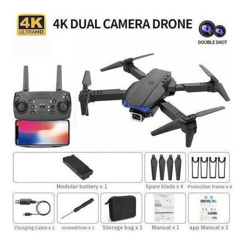 Mini Drone 4k Câmera Dupla E99 Pro2 Professional - Imagem 9