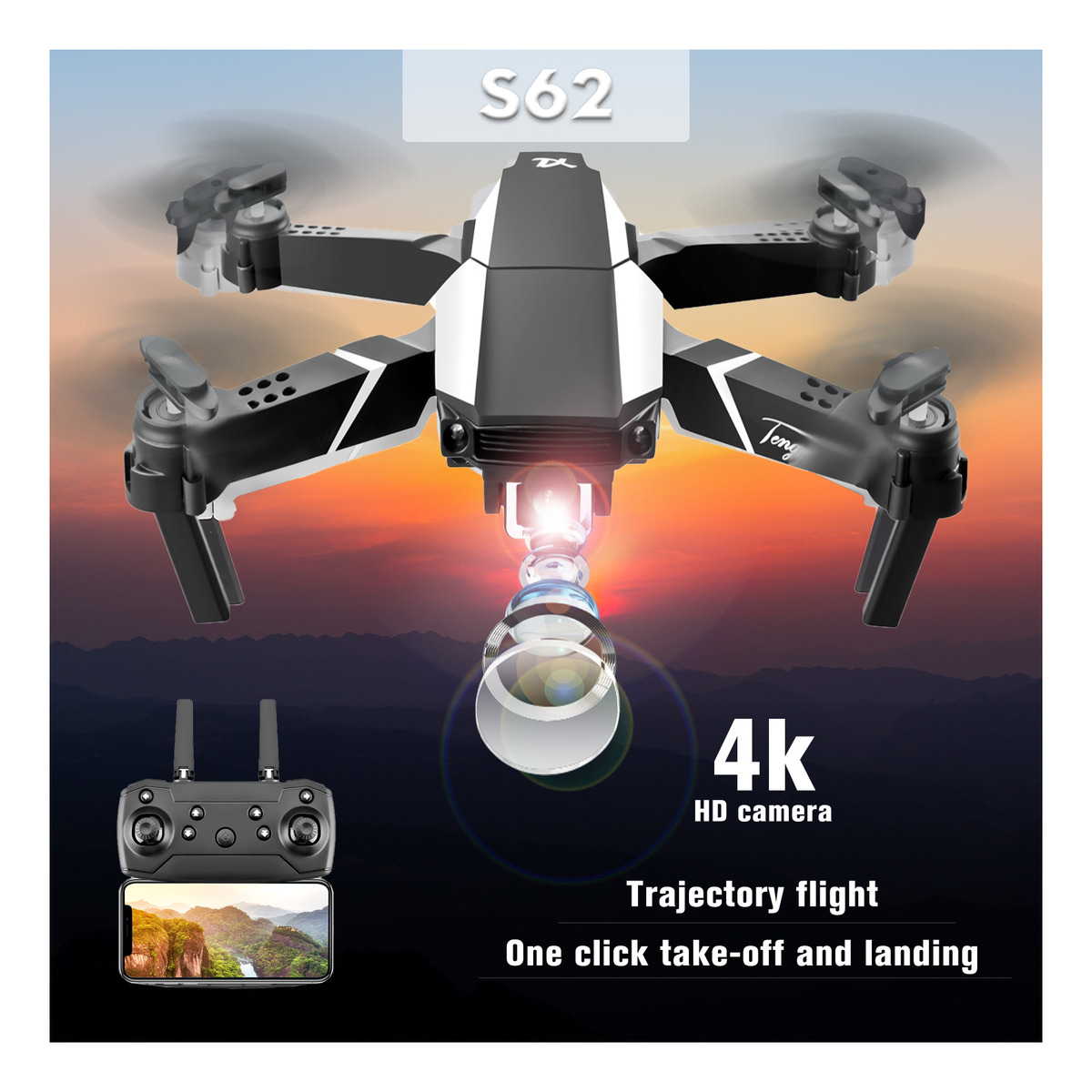 S62 Rc Drone Com Câmera 4k Wifi Fpv Dual Camera Drone Mini - Imagem 5