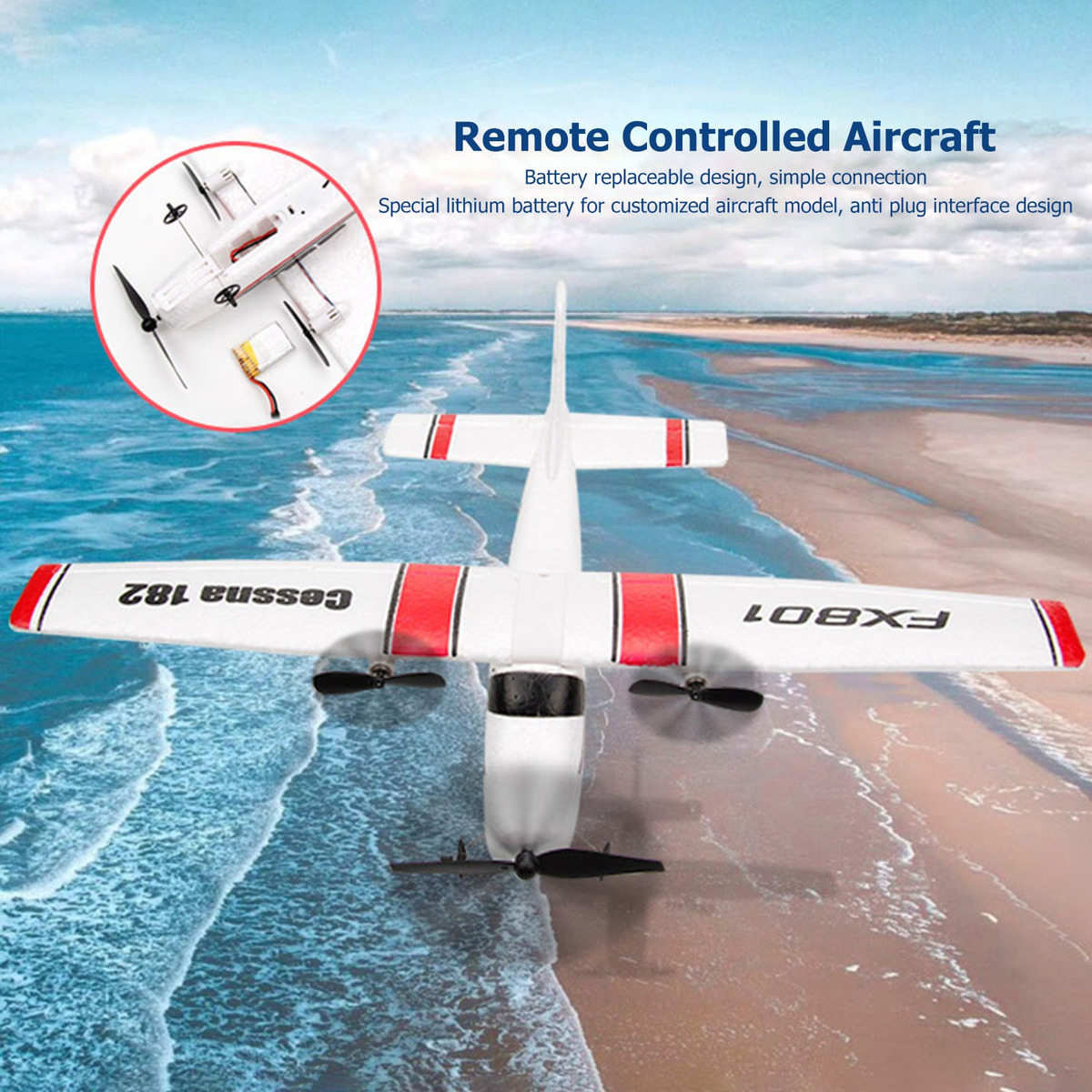 Avião De Controle Remoto De Asa Fixa 2.4g 2ch Rc Glider - Imagem 7