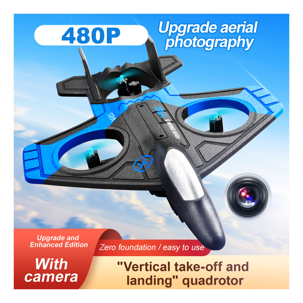 Avião Rc Com Câmera 480p 2,4 Ghz Rc Plane Flight Toys - Imagem 5