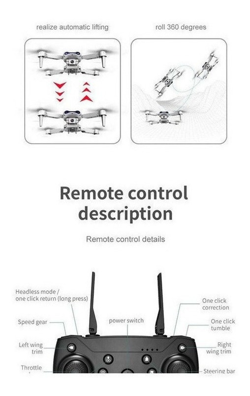 Câmera Profissional Mini Drone E99 Pro2 4k Com 2 Baterias - Imagem 8