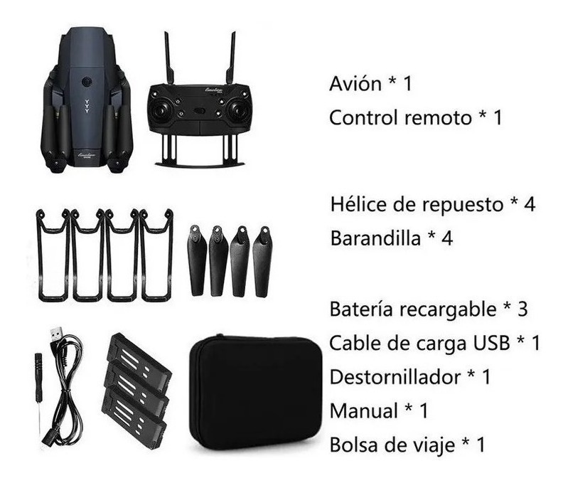 El Dron E58 Inclui Una Cámara Y Três Baterias - Imagem 8