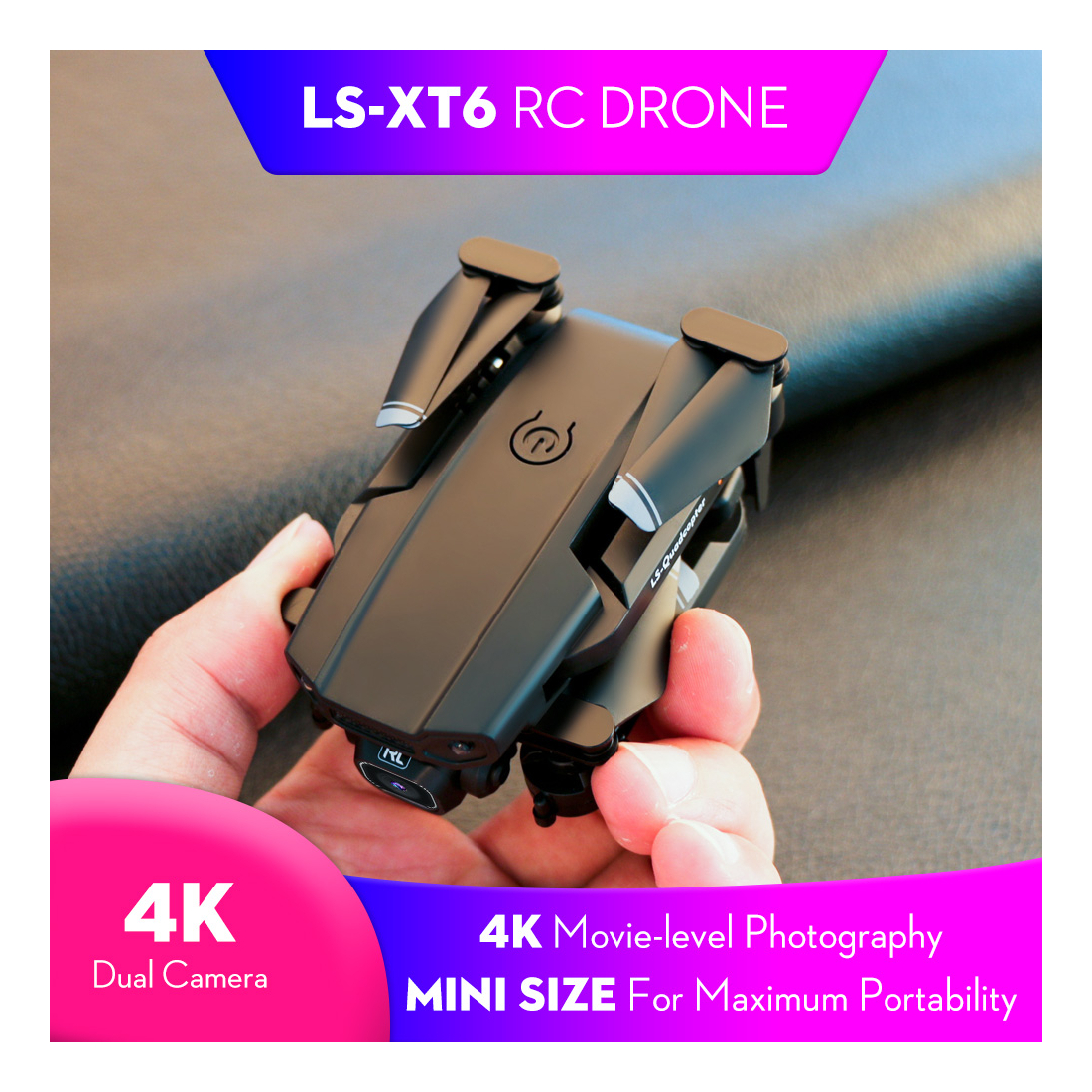 Drone Ls-xt6 Rc Com Drone 4k Dual Camera Track Flight - Imagem 6