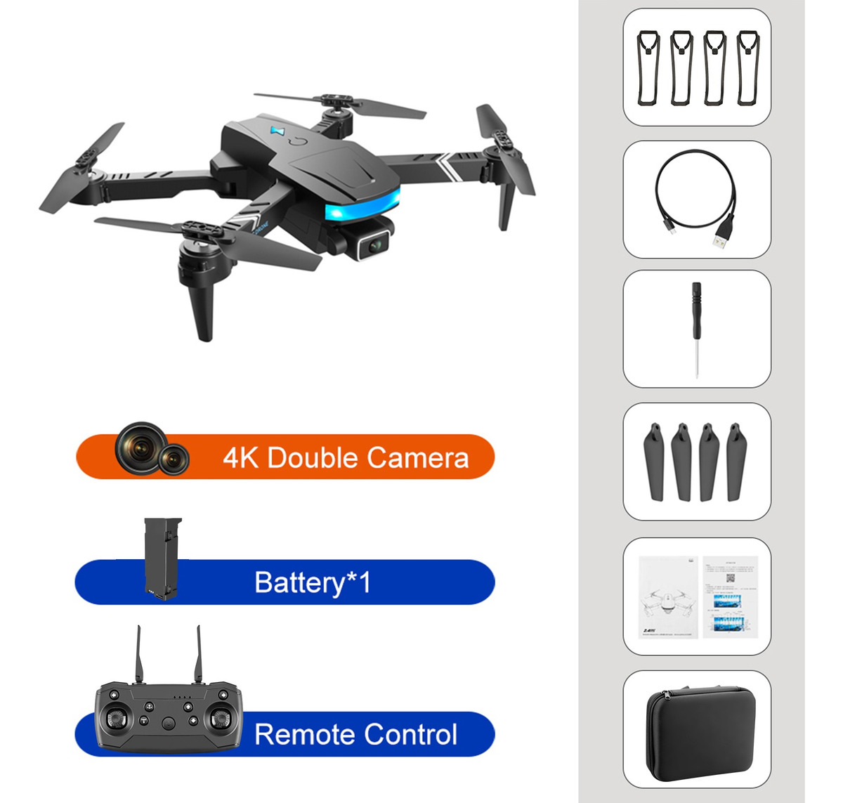 Rc Quadcopter Ls-878 Bolsa Wifi Função Drone Com Modo Duplo - Imagem 3