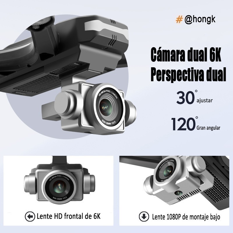 Drone 4k Profesional Hd Câmera Grande Angular Wifi Gps Drone - Imagem 2