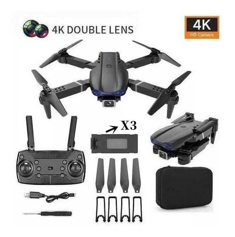 Dual Camera Mini Drone Professional 4k Com 3 Baterias