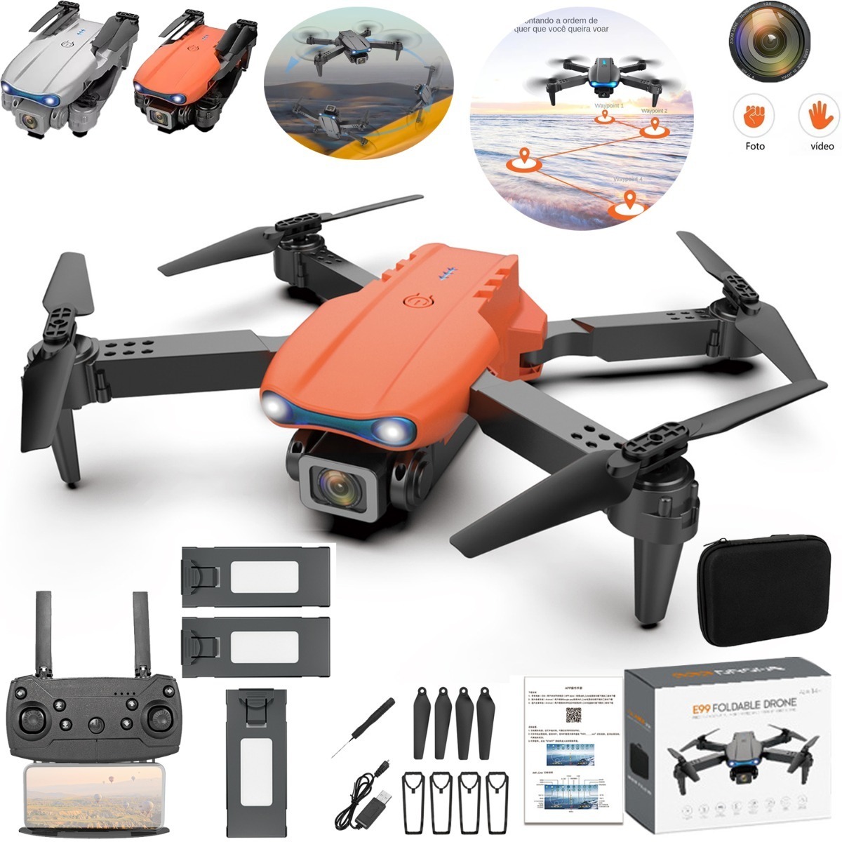 Drone E99 Pro Com Câmera 1 Aérea Hd Profissional E Bateria 3 - Imagem 15