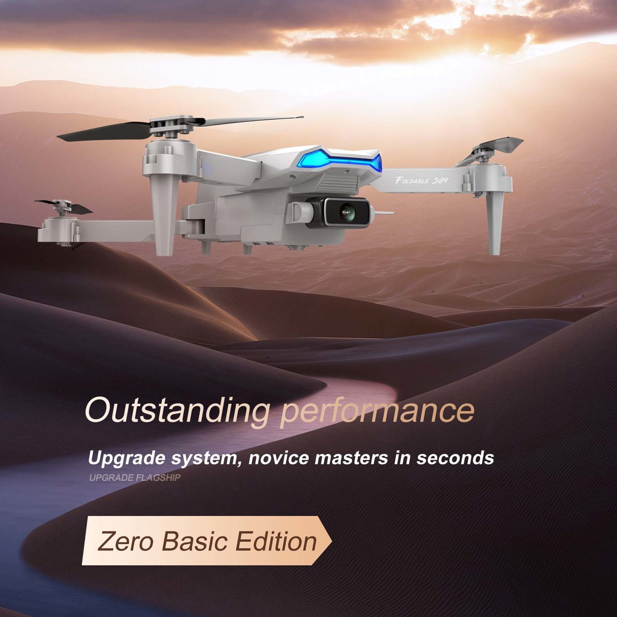 S89 Rc Drone Com Câmera 4k Wifi Cinza 4k 3 Baterias - Imagem 3