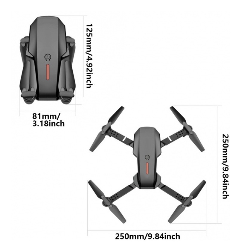Drone Pro 4k De Alta Definição Dupla E88 4k3b Preto - Imagem 2