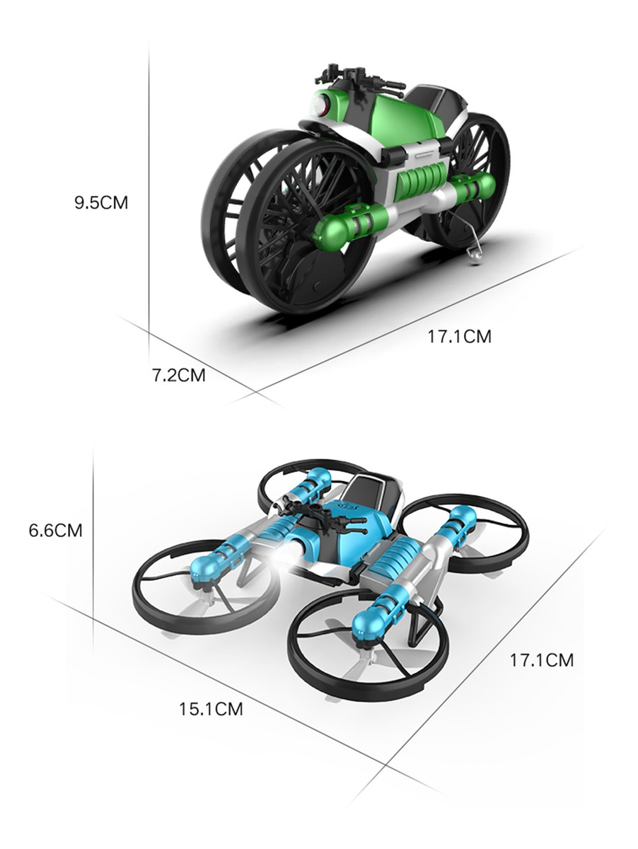 Mini Drone 2 Em 1, Motocicleta, Aeronave Rc Para Iniciantes, - Imagem 6