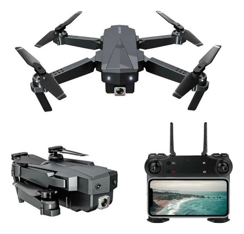 Mini Drone Sg107 Com Câmera Dupla 4k Preto 1 Bateria