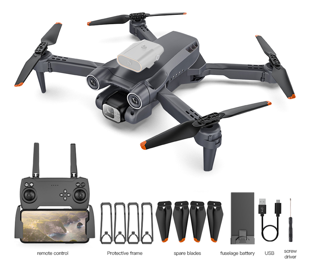 Drone Rc Com Câmera 4k Dual Rc Quadcopter Esc 360 Graus - Imagem 7