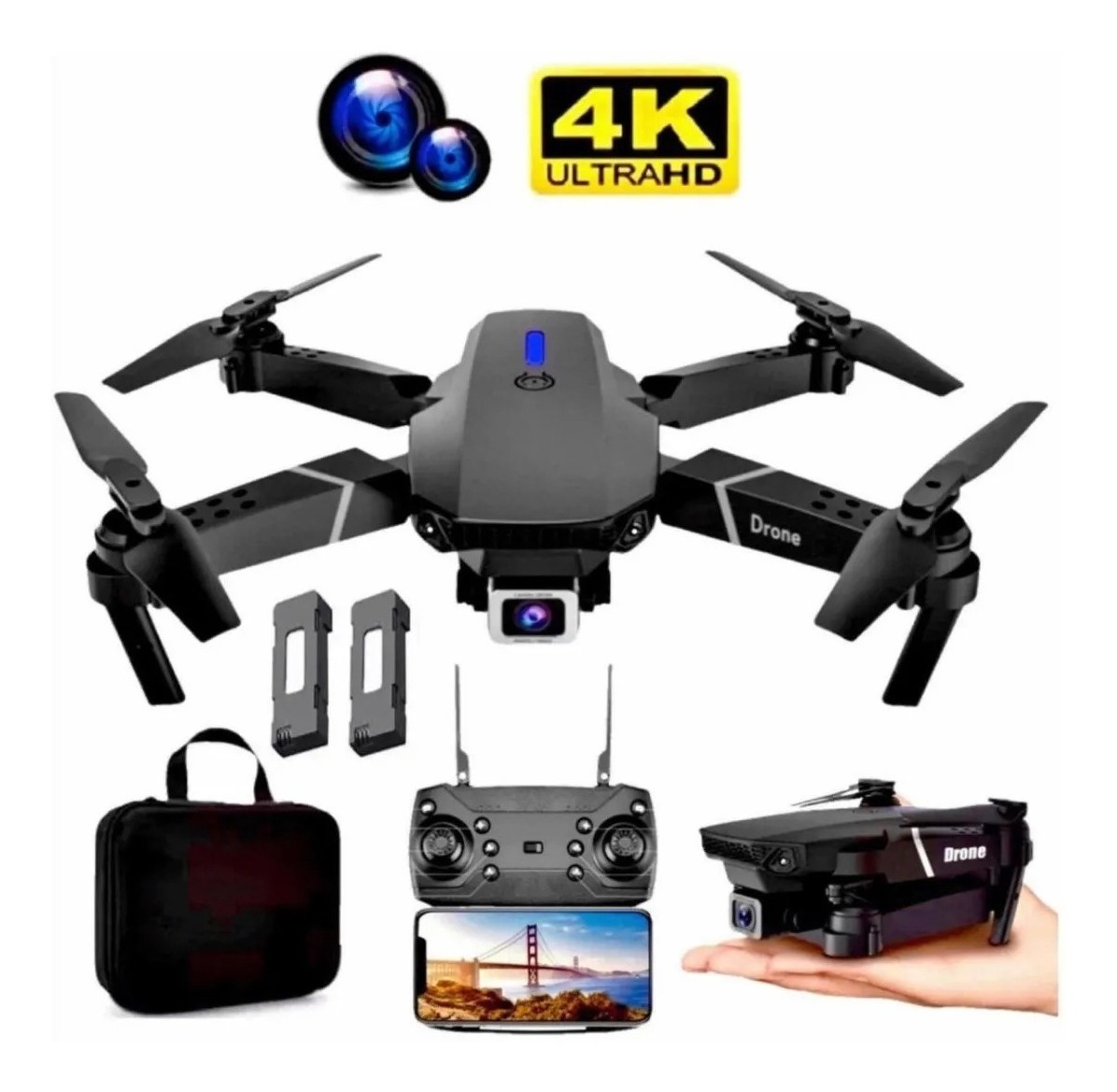 Câmera Dupla Drone 2.4ghz 4k De Longa Duração Com Bateria - Imagem 8