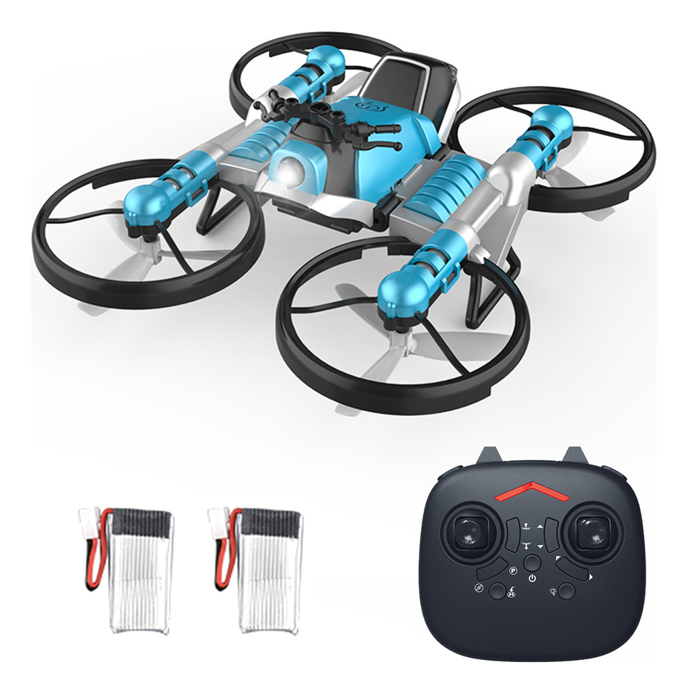 Mini Drone 2 Em 1 Motocicleta Rc Para Iniciantes Azul