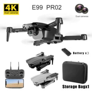 Mini Drone E99 Pro 2 Professional 4k Câmera Dupla 3 Baterias