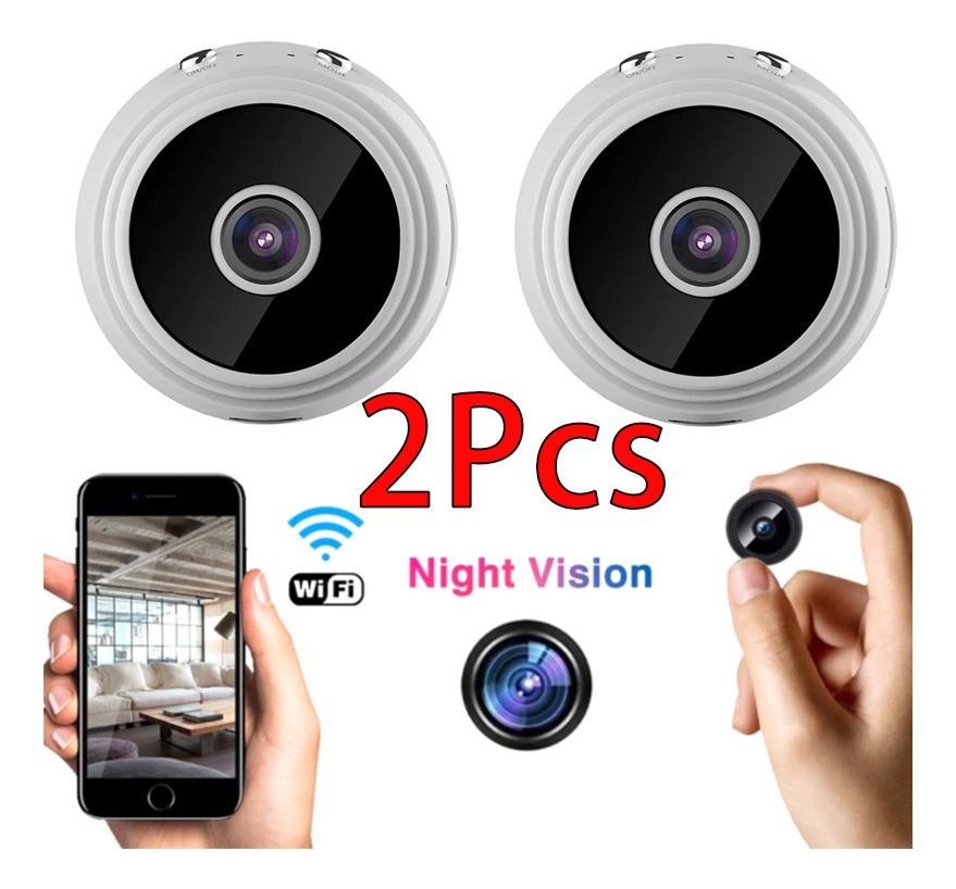 2pcs Mini Câmera Espiã Carro Wifi Sem Fio Hd Espionagem