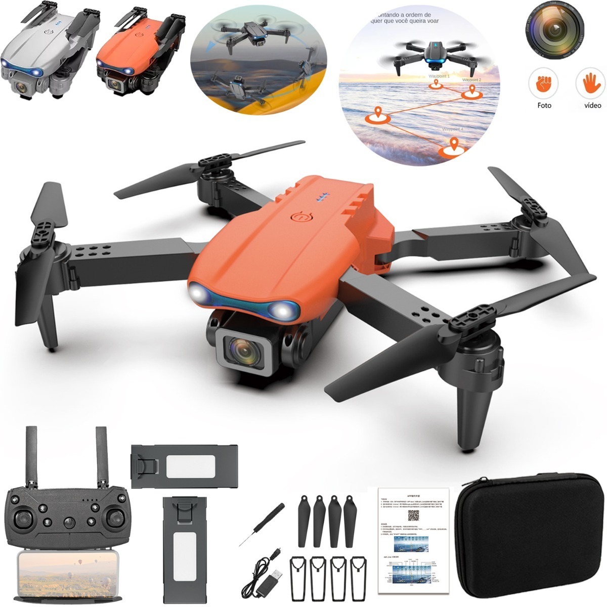 Drone E99 Pro Com 1 Câmera Aérea Hd Profissional E 2 Bateria - Imagem 15
