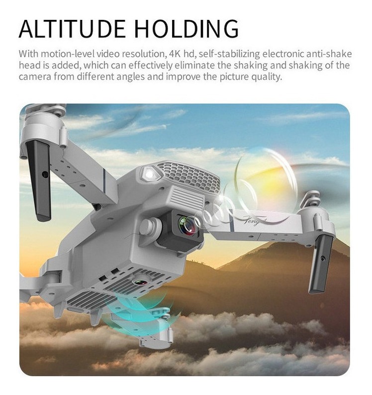 E88 4k Dual Camera Mini Drone De Controle Remoto Dobrável - Imagem 4