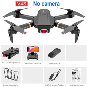 Drone Sem Câmera Rc V4s Wifi Fpv Preto