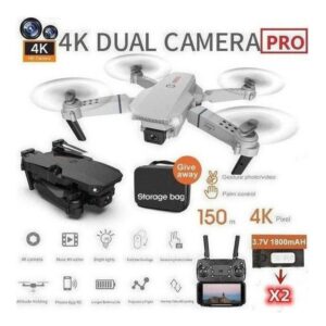 Câmera Drone E88 Portátil De Alta Definição 4k Com 2 Bateria